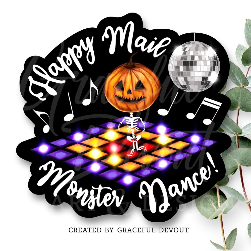 Happy Mail Monster Dance 2" (inches) (96ct.) Stickers